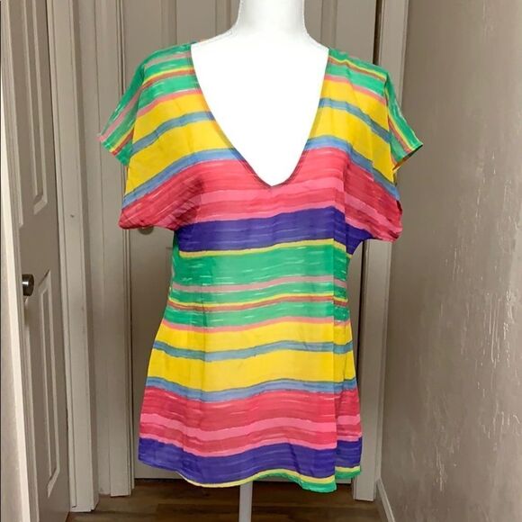 Show me your Mumu Circus Stripe Top SMALL - Picture 2 of 6